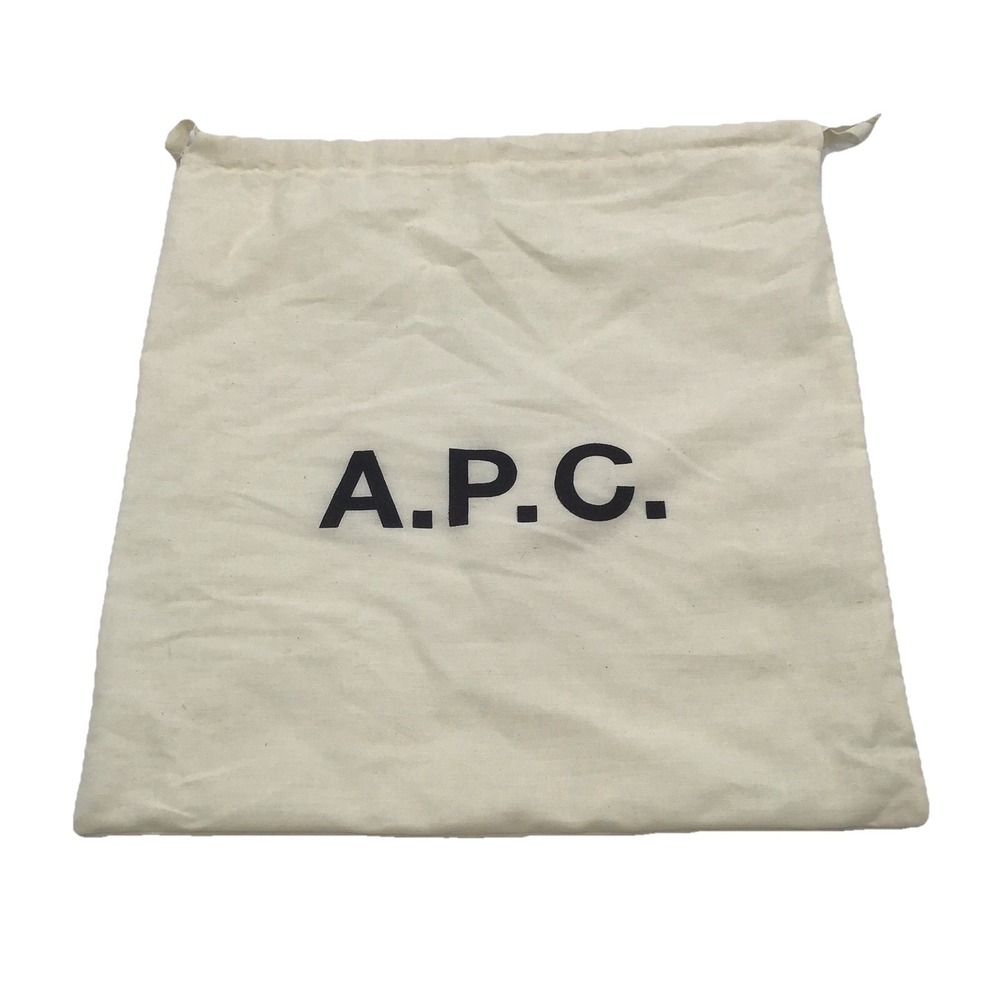 A.P.C. Logo Cotton Drawstring Dust Bag Shoe Bag Cream 13x14 Storage Pouch